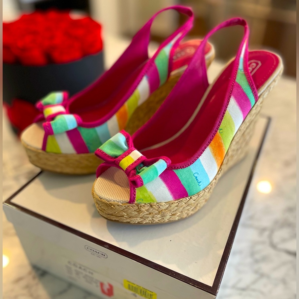 New, never word Coach Grace Wedge. Size 7.5